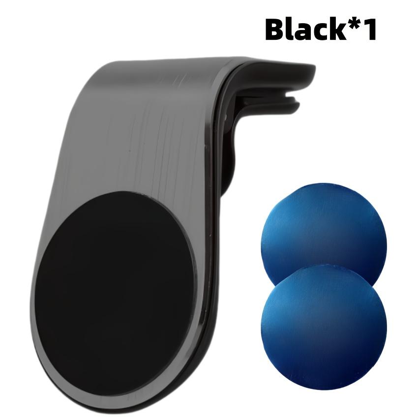 Universal L-Shaped Magnetic Phone Holder And Round Metal Plate Set, Minimalist Design, Suitable for Car Air Vent, Car Navigation Mount