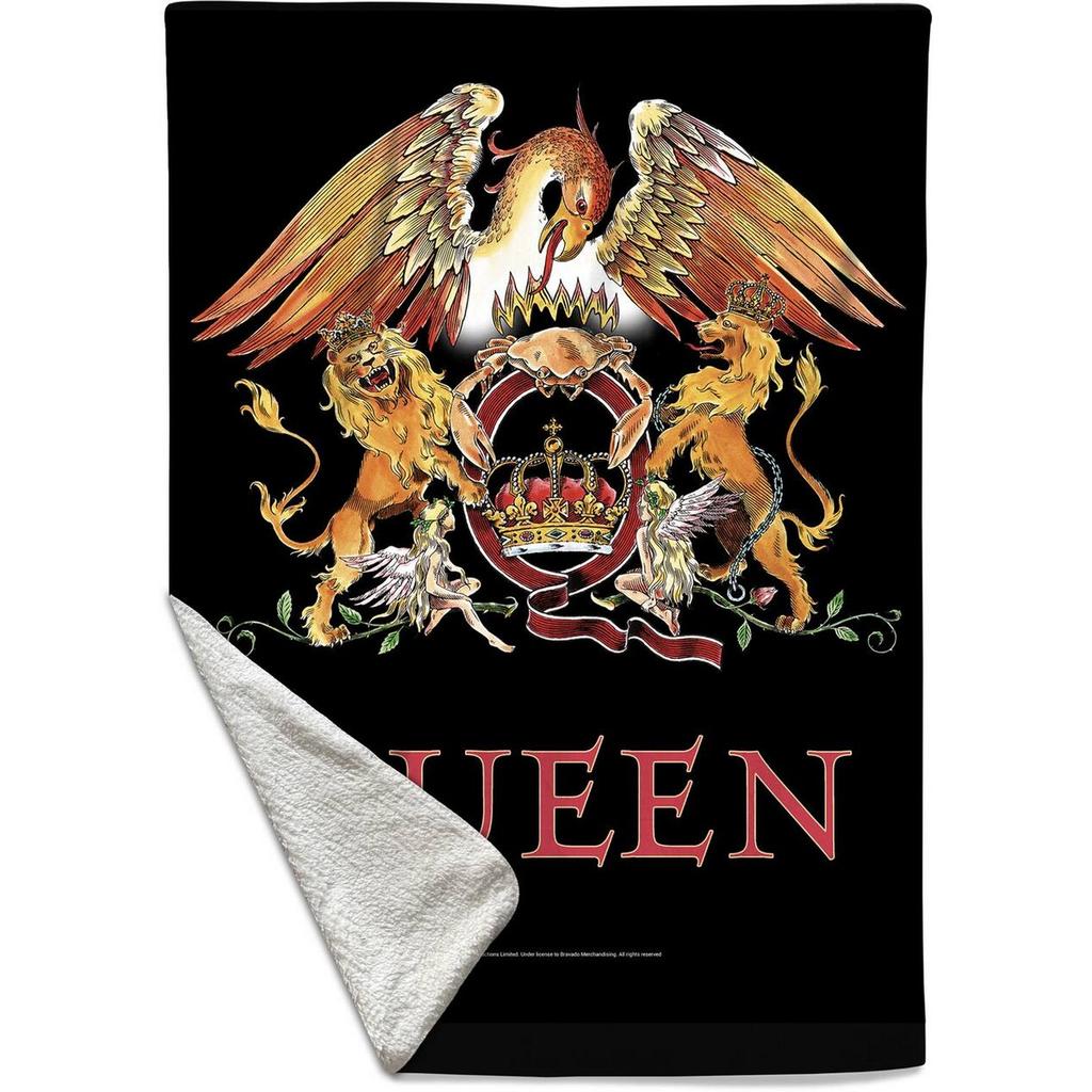 Queen Sherpa Fleece Crest Blanket