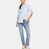 Tommy Hilfiger Logo Fitted Point Collar Single-Breasted Long Sleeve Shirt Women Shirts Blue 76J4826-CJP