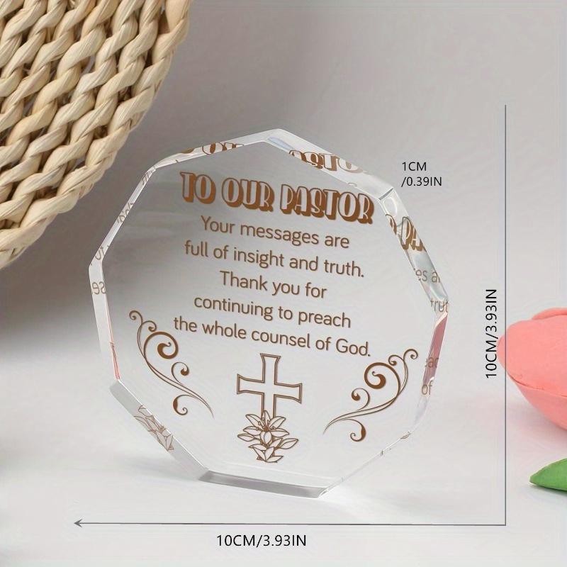 Geschenke zum Tag der Wertschätzung des Pastors, Acrylschildplakette, Geschenke zur Wertschätzung des Pastors, Acrylplakettendekor für Zuhause, Büro