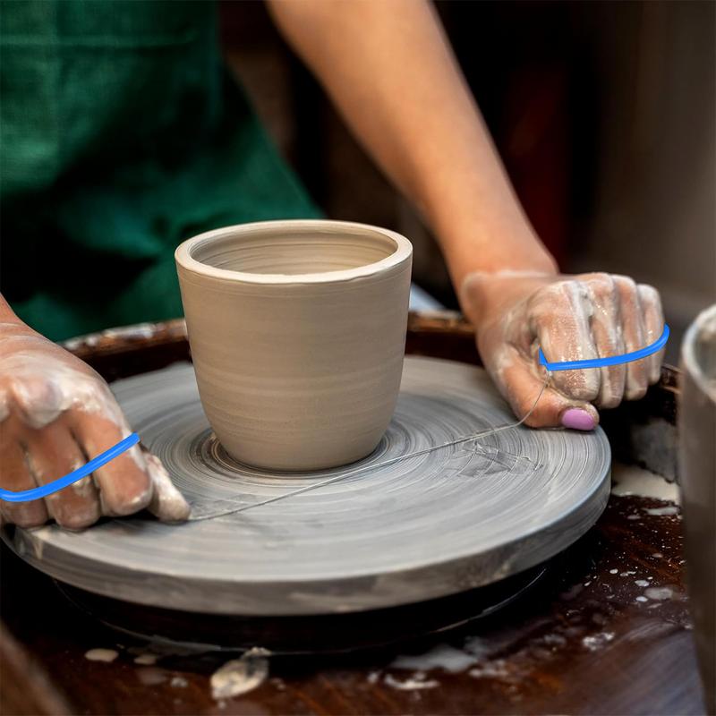 Pottery Mud Cutting Line Stainless Steel Wire Polymer Clay Cutter Rubber Handle Mud Cutter DIY Ceramic Mud Plate Forming Tool