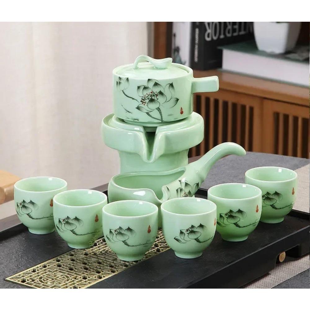 Zestaw 8 szt. Półautomatycznych zestawów do herbaty Chiński ceramiczny fioletowy gliniany zestaw do herbaty Filiżanka do herbaty Zestaw do herbaty Kung Fu