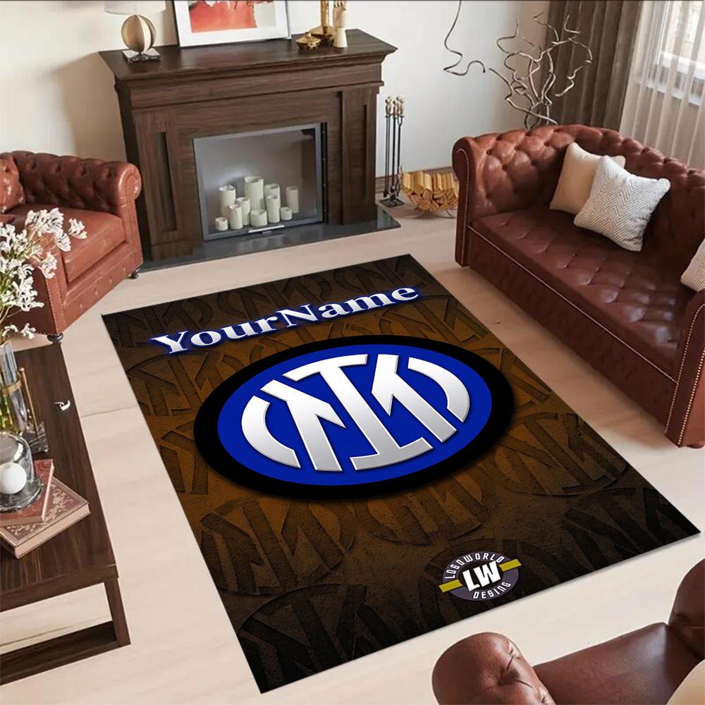 Inter Milan Personalized Name Carpet Design for Kitchen Playrooms Decorate room Dormitory Anti-slip Rug Anime Office Decor Best for Christmas