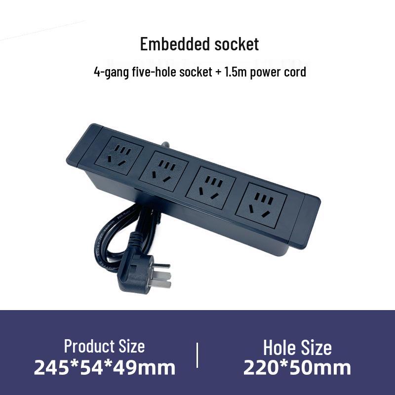 Multifunctional Embedded Desk & Bedside Power Strip with USB