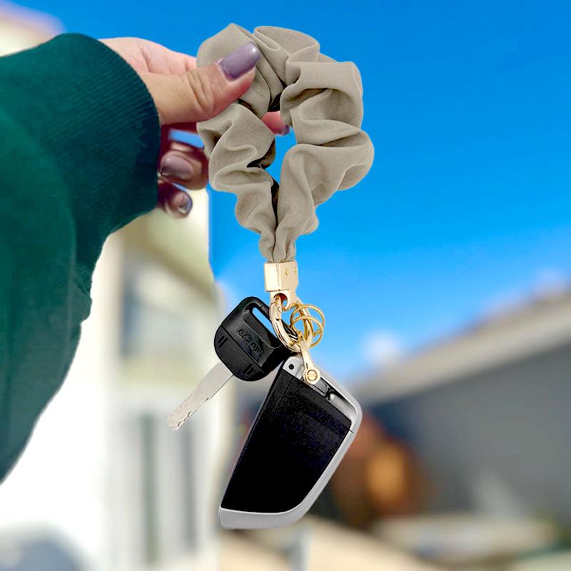 1Pc Car Key Ins Style Hair Band Fashion Pendant Wrist Strap Ladies' Key Chain Acrylic