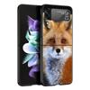 Cute Red Fox dárkové pouzdro na luxusní telefon Samsung GalaxyZ Flip 4 5 Fold Black Hard PC Shell pro Samsung Z Flip 3 Cover Couqe