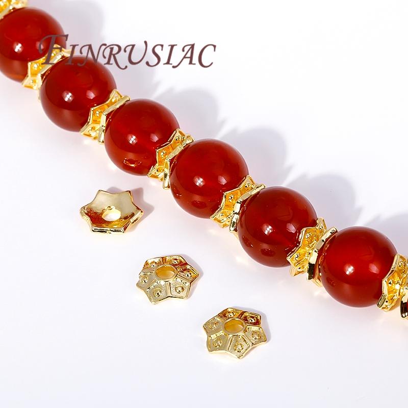 18K Gold Plated Bead End Caps For Jewelry Making Supplies Spacer Bead Caps DIY Accessories