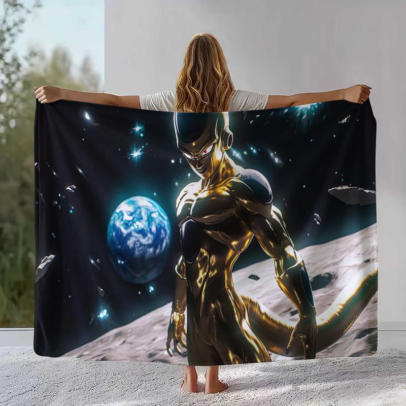 Anime D-Dragon Ball Game Cartoon Flannel Blanket,Ultra Soft Warm Plush Throw for Home Bedroom Bed Sofa Cover Office Camping