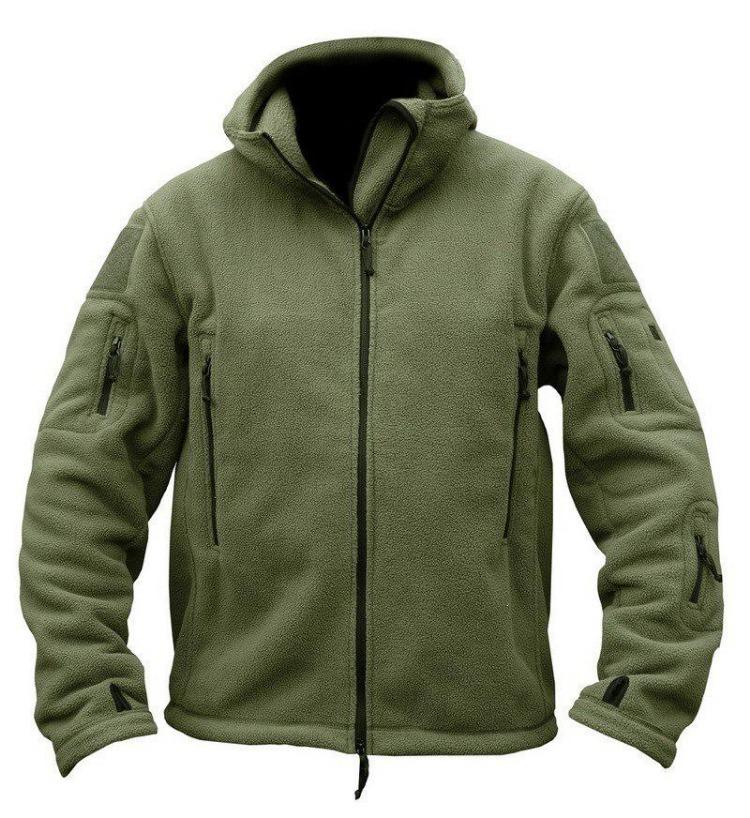 Men's Warm Tactical Fleece Hoodie Jacket Military Polar Thermal Outerwear for Hiking Outdoor