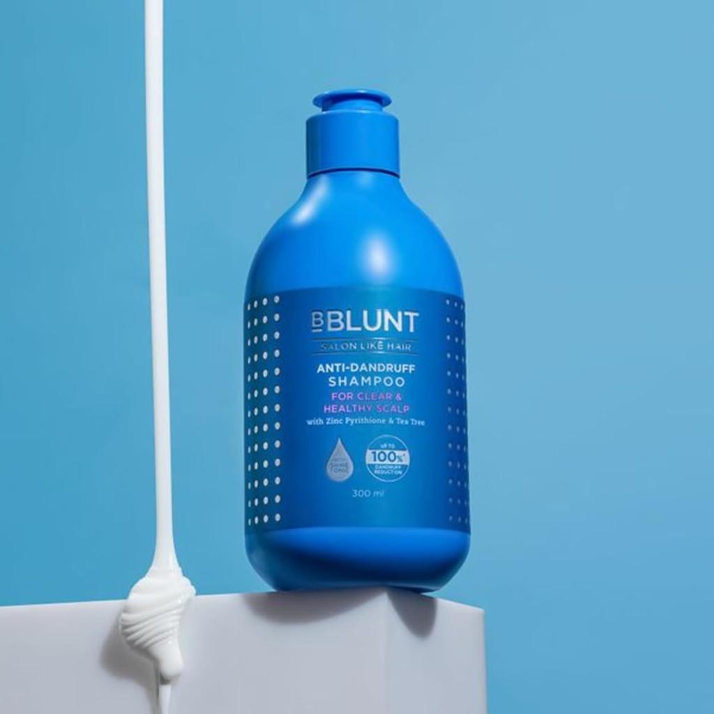 Bblunt Anti-Dandruff Shampoo 300 ml For All Hair Types With Oil Control And Clear Scalp