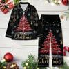 Ladies' Christmas Printed Long Sleeved Long Pants Casual Home Set