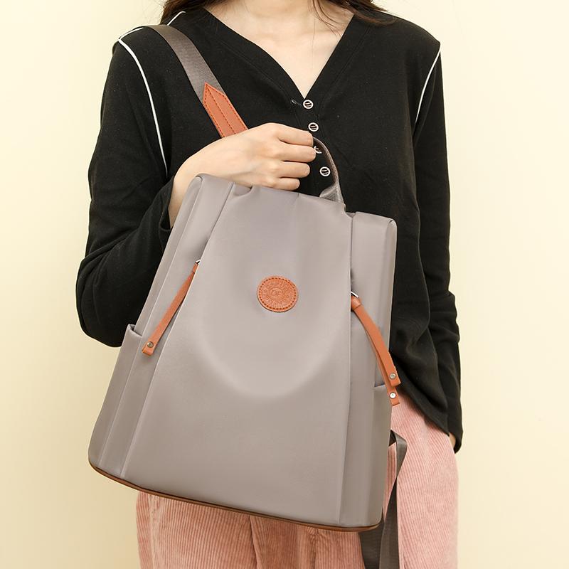 New Fashion Large Capacity Nylon Backpack Luxury Color Blocking Lightweight Shoulder Bag High Quality Women's Casual Travel Bags