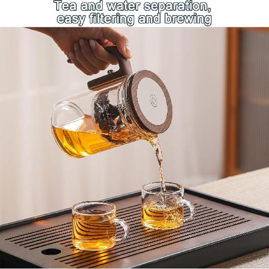 Enchanti Tea Pot, Witchcraft Magical Enchanted Glass Teapot with Strainer, Magnetic Filtration Pot with Handle, for Home, Gifting, Outdoor and Office
