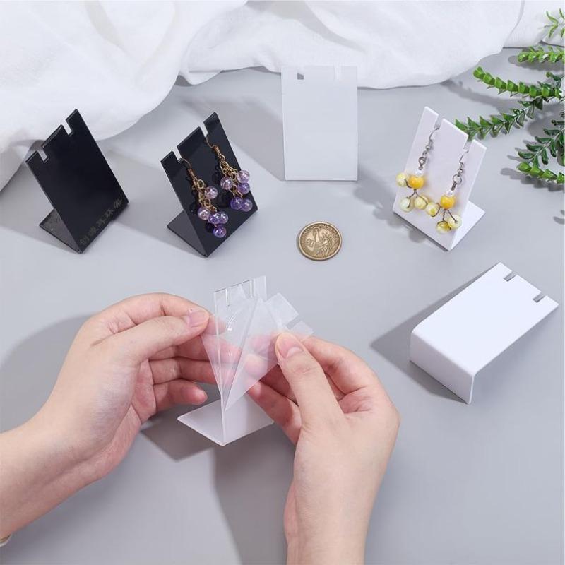 8.5x4.4x3.5cm Acrylic L-shaped Earring Display Stand Jewelry Storage Rack Necklace Pendant Prop Display Racks Jewelry Store Dedicated Display Board