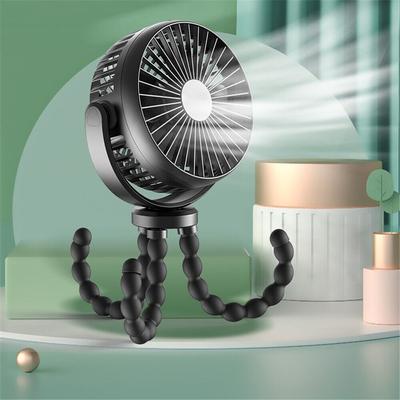 Ventilador dobrável de mesa USB, ventilador portátil para carrinho de bebê ao ar livre, mini ventilador polvo multifuncional pequeno silencioso de verão