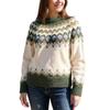 Ladies' Fashion Sweater, Round Neck,Loose Pullover Long-sleeved Knitted Sweater