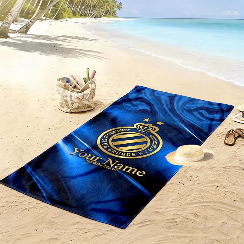 Club Brugge KV Custom Name Print Beach Towel, Large Soft Quick Dry Towel for Beach Camping Swimming