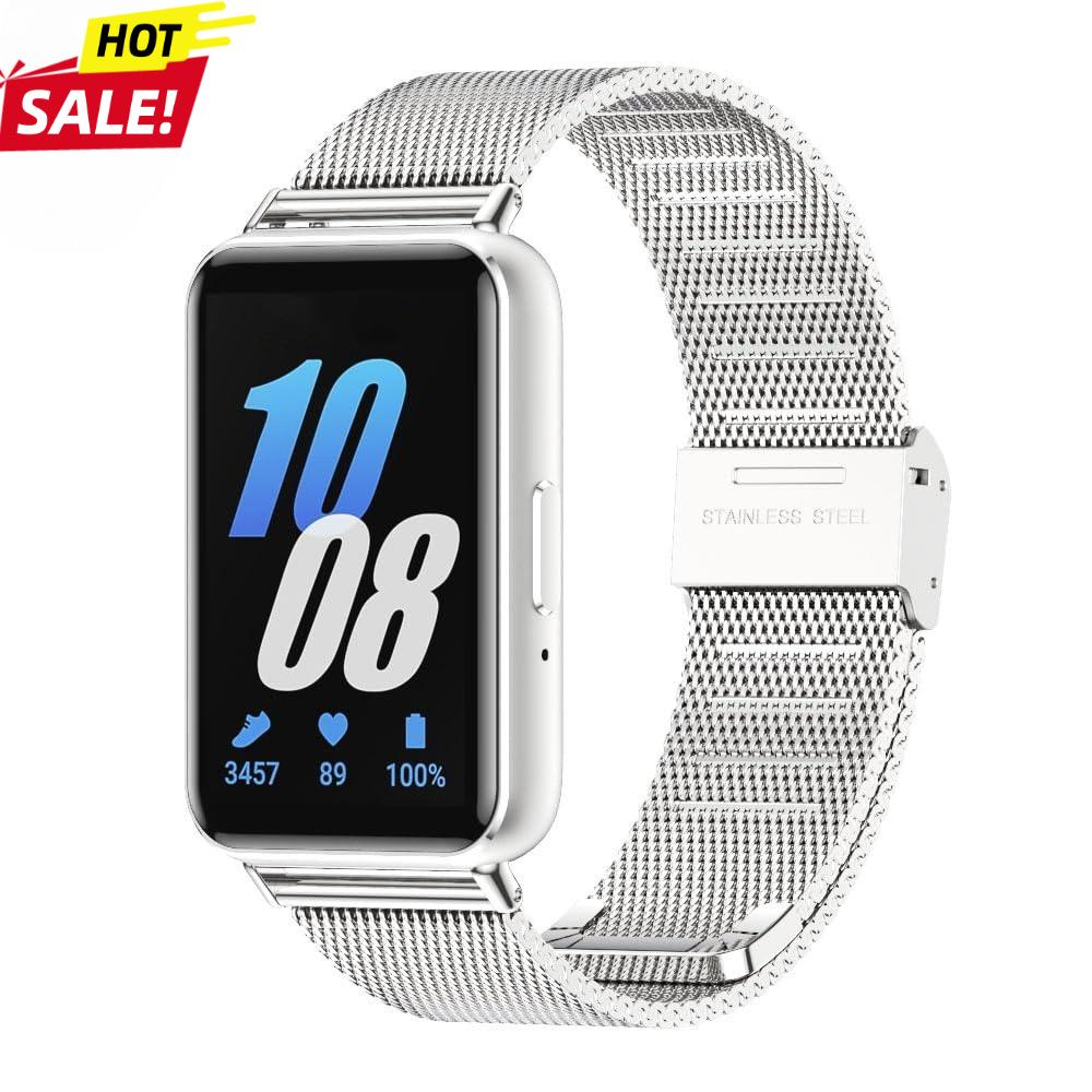 Metal Mesh Stainless Steel Strap for Samsung Galaxy Fit 3 Smartwatch Replacement Bracelet for Samsung Galaxy Fit 3 Watchband