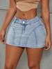 Rose Beauty A WomenY2K Street Solid Seam Detail Stretchy High Waist Denim Mini Skirt Casual Slimming Jeans Skirts