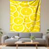 Fresh Lemon Slices Bright Yellow Citrus Fruit Pattern Wall Tapestry Kitchen Decor for Dining Room Living Room