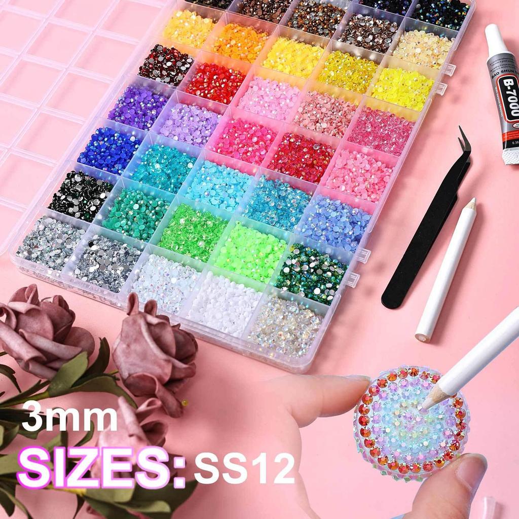40-Grids Large Capacity 3mm Flat-Bottom DIY Resin Nail Drill for Jewelry Ornaments