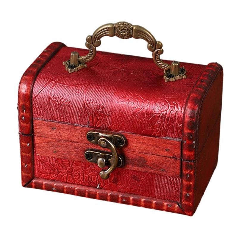 

Просторный деревянный ящик для хранения ювелирных изделий и часов с антикварным видом для домашнего декора