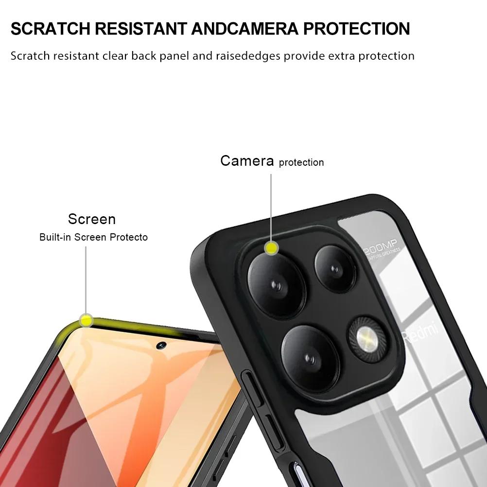 360 Full Shockproof Clear Case For Xiaomi Redmi Note 13 12 Pro 4G 5G Note 13 Pro Plus 5G Redmi A3 13 13C Full Protection Cover