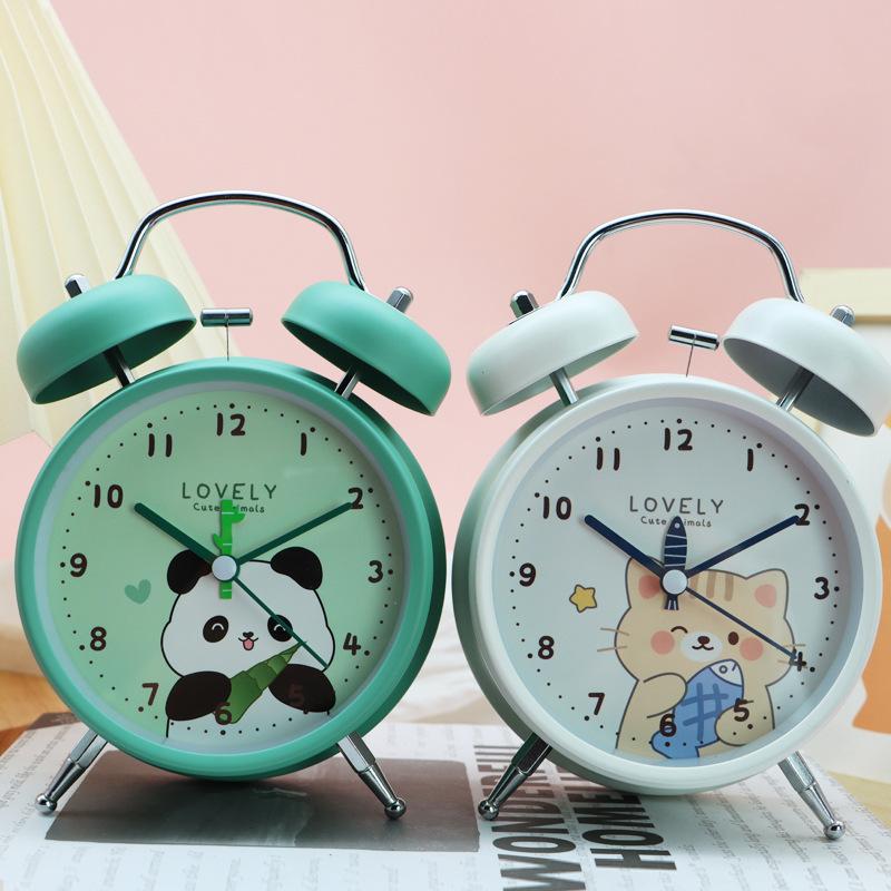 New Cartoon Ringing Small Alarm Clock for Students To Study, Special for Children, Boys and Girls To Get Up and Wake Up Powerfully