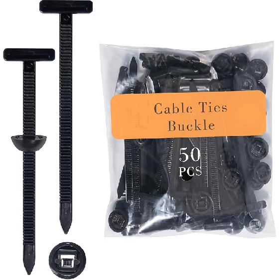 100PCS Nylon Universal Cable Tie Buckle, New Multifunctional Cable Ties Tool Fasteners, UV Resistant Automotive Zipper Clips, Heavy Duty Self-Locking