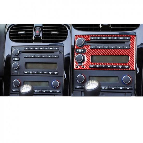 For Chevrolet Corvette C6 2005-07 RED Carbon Fiber Console Radio CD Panel Trim