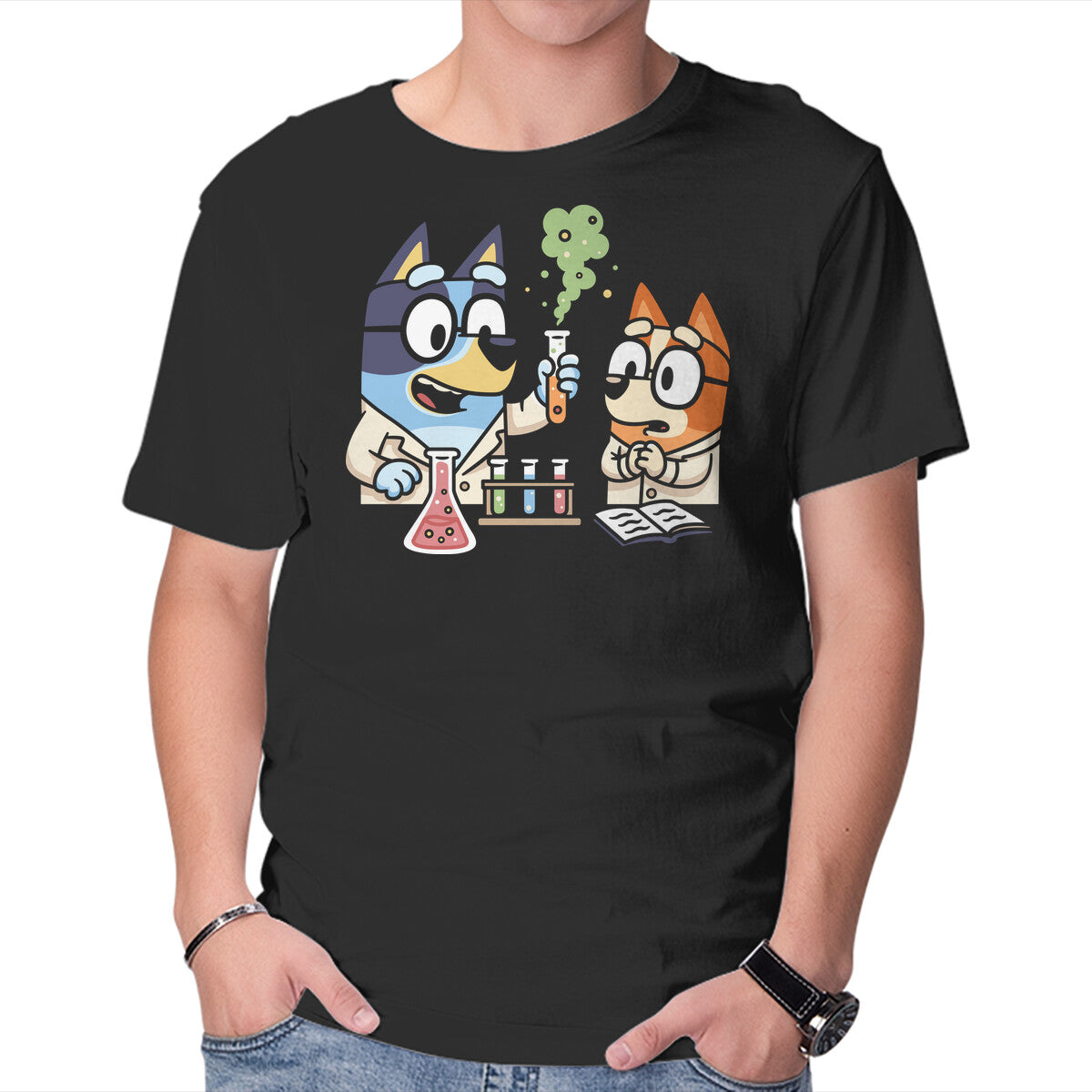 Unisex Crew Neck T-Shirt Chemical Reaction Graphic Short Sleeve Casual Tee M