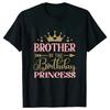 Birthday Princess T-shirt DAD MOM Uncle Aunt Family Gathering Tops Girls Birthday Party Tshirt Short Sleeve Black White Tee