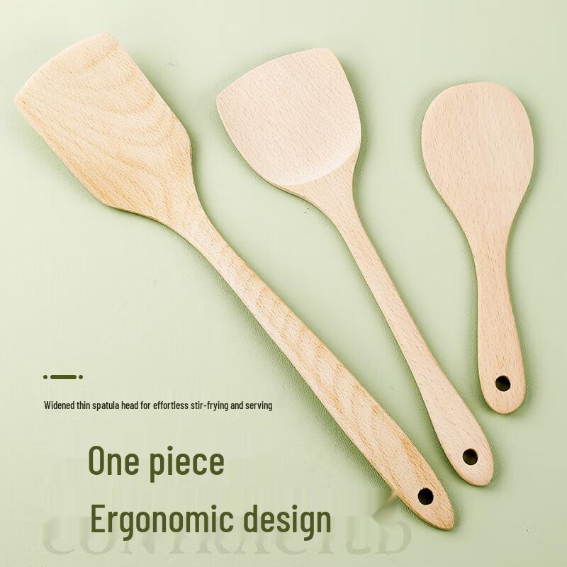 Tangzongkuai Natural Beechwood Cooking Spatula