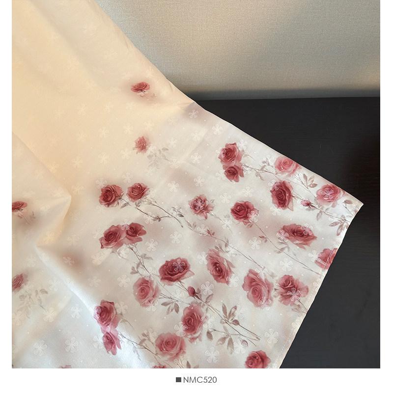 Romantic French Embroidered Floral Pleated A-line Skirt - Spring 2026
