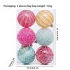 6pcs New Plastics Christmas Ball Pendant Paintings 8cm Xmas Tree Ornament Xmas Tree Charm Party Decoration