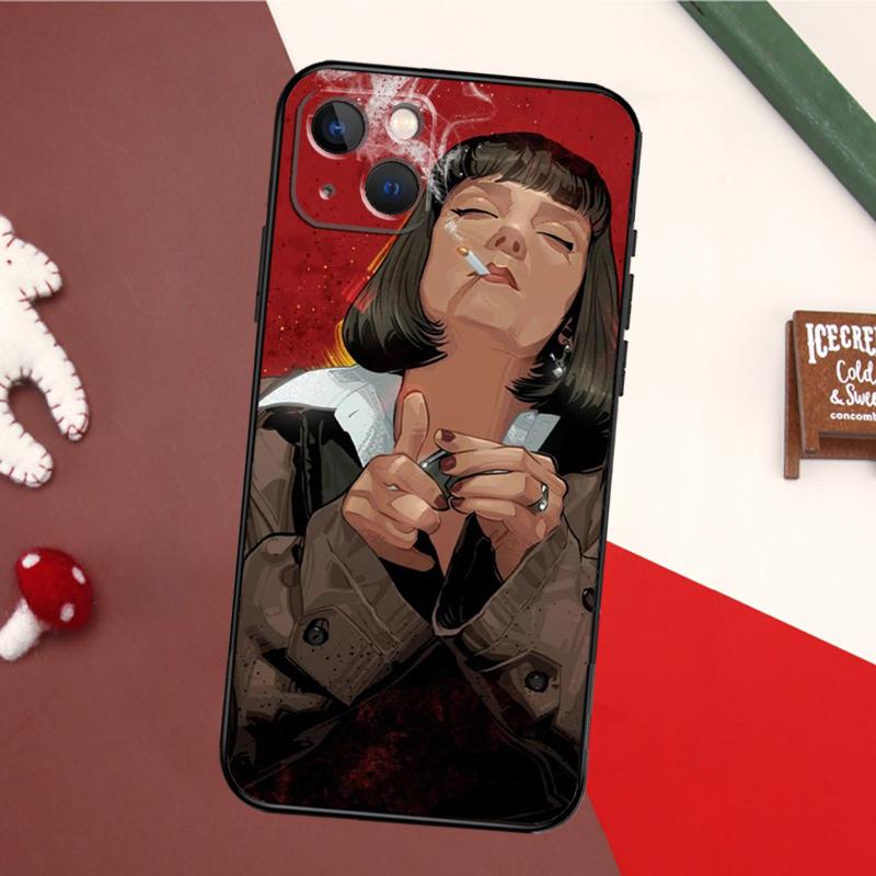 Mia Pulp Fiction Case For iPhone 17 Pro Max 16 15 14 13 11 12 Pro Max Mini 15 16 Plus 16e 17 Air Back Cover