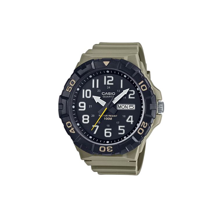 Casio Standard Series Quartz Movement Resin Strap Watch Men watches Black MRW-210H-5AVDF Black Dial