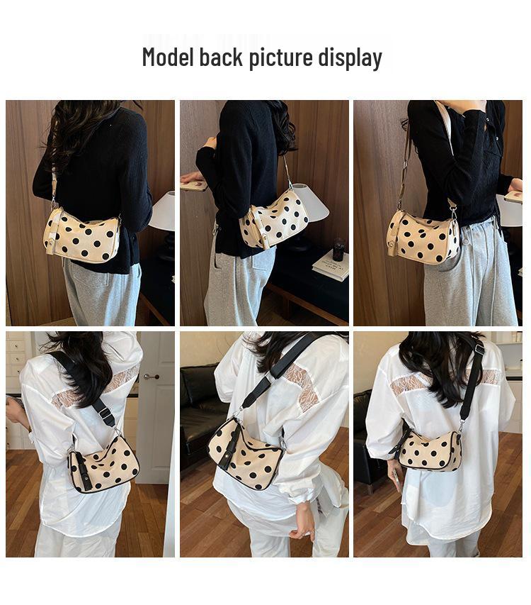2026 Summer Polka Dot Single Shoulder Underarm Pillow Bag - High-End Korean Style Women's Handbag