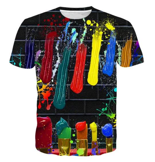 Graffiti 3D Printed T-shirts for Men, Women, Harajuku Streetwear, Androgynous Tops Supplied Directly from the Manufacturer
