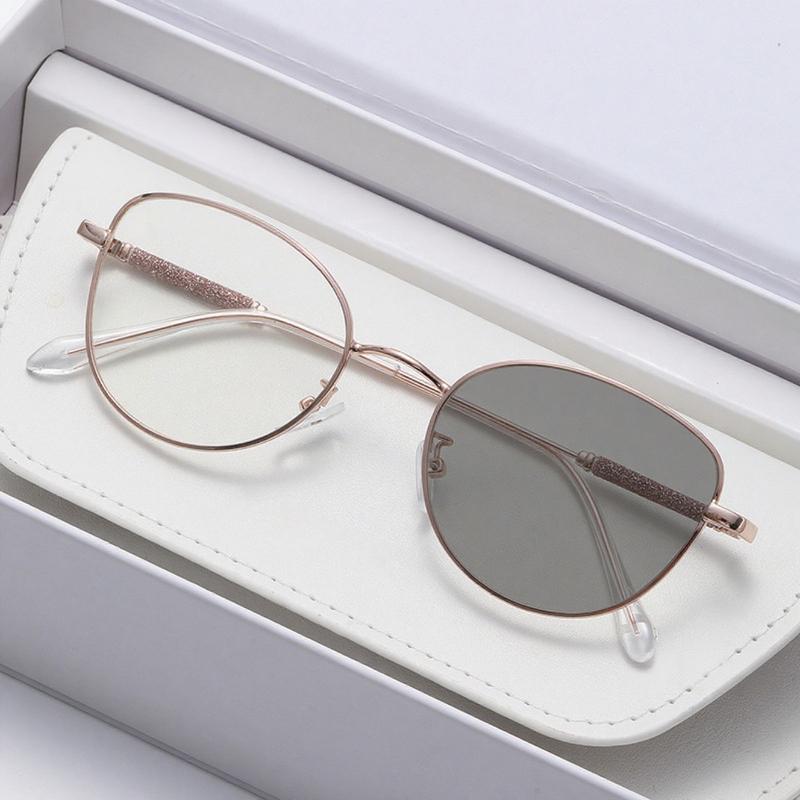 

Модные очки-хамелеоны «кошачий глаз» для близорукости, простые и элегантные, с защитой от синего света, очки для уличной фотографии, диоптрии до -4.0 -1.0 чёрный