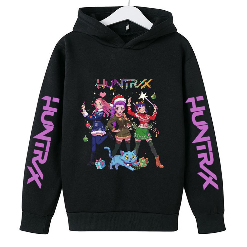 Christmas KPop Demon Hunters Hoodies Girls Rumi Hoody Casual Long Sleeve Children's Clothing Hoodies