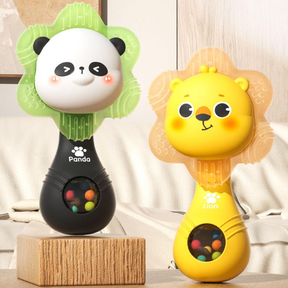 Interactive Music Teether Rattle Toy Chewable Hand Cranked Bell Toys  Birthday Gifts