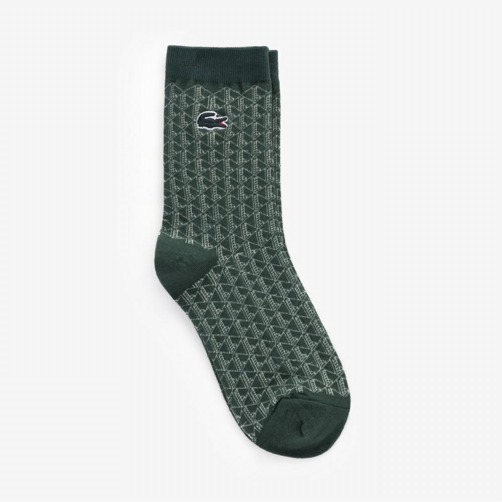 

LACOSTE Womens Jacquard Pattern Medium Neck Socks RA011E53N SMI