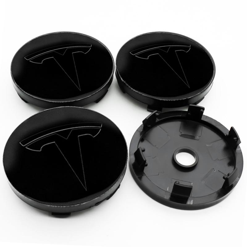 ALL1 4 Stück 56 60mm Auto Radnaben Kappe Reifenkappe 60mm Felgenabdeckung Aufkleber Abzeichen Emblem Zubehör Für Tesla Model 3 Model S X Model Y