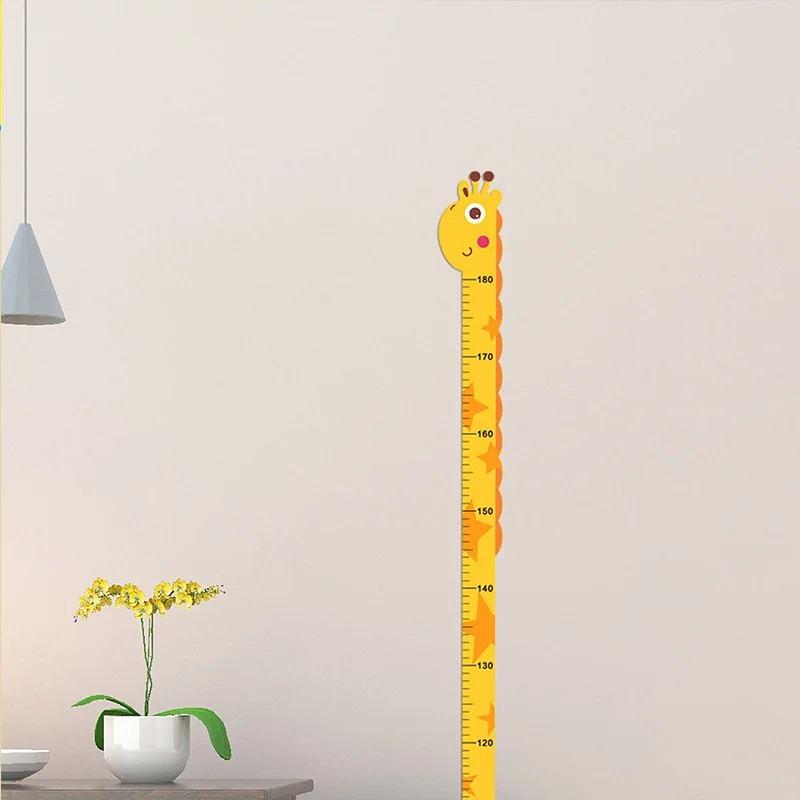 Cute Cartoon Height Sticker Unicorn Dinosaur Giraffe Wall Height Measuring Ruler Stickers For Kids Room Kindergarten Decor