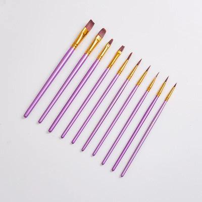 10Pcs Professional Paint Brushes Watercolor Gouache Paint Brushes Round Pointed Tip Nylon Hair Painting Brush Set Art Supplies