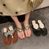 Fashion 2025 New Summer Women Sandals Genuine Leather Women Shoes Open Toe Low Heel Casual Buckle Strap Shoes Flower Modern Sandals