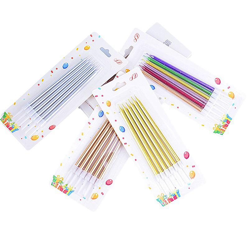 Color Candles 6/8pcs/box Wedding Party Birthday Cake Candles Decoration Party Supplies For Children Kids