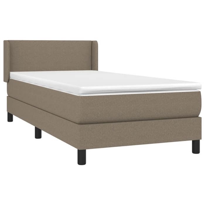 3129517 vidaXL Divan Bed with Mattress Taupe 90x190 Cm Fabric