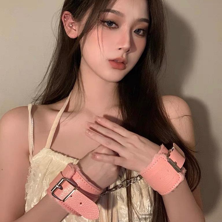 Plush Leather PU Handcuffs & Anklets - Soft and Safe Photo Props for Cosplay and Role Play